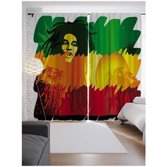 Портьеры JoyArty Боб Марли на ленте 265 см (p-78548)