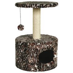 Дом для кошек с когтеточкой круглый «Зооник» мех/сизаль (42х66см)