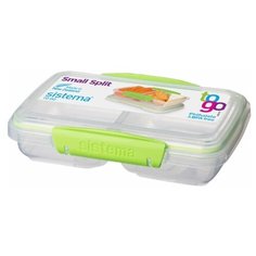 Контейнер прямоугольный двойной "Sistema" TO-GO, зеленый, 350 мл, 21518
