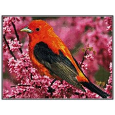 Алмазная вышивка (мозаика) "Птичка на сирени", 50x38 см Art Xobby