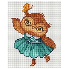 Мозаичная картина "Совушка с бабочкой", 20x25 см Белоснежка