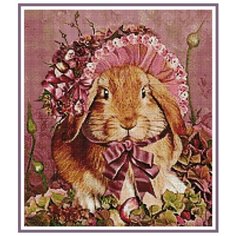 Алмазная вышивка (мозаика) "Зайчик в розовой шляпе", 40x46 см Art Xobby