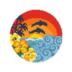 Алмазная мозаика "Дельфины" (14 цветов) Рыжий кот