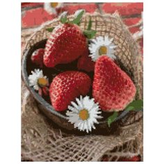 Алмазная вышивка (мозаика) "Клубника с ромашками", 30х39 см Art Xobby