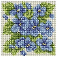Алмазная мозаика (мозаика) "Фиалки", 20х20 см Art Xobby