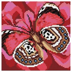 Алмазная мозаика (мозаика) "Розовая бабочка", 20х20 см Art Xobby