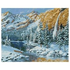 Алмазная вышивка (мозаика) "Снег в горах", 40x50 см Art Xobby