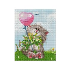 Мозаичная картина "Кот с букетом" Белоснежка