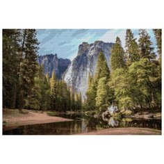 Алмазная вышивка (мозаика) "Горы в лесу", 50х75 см Art Xobby