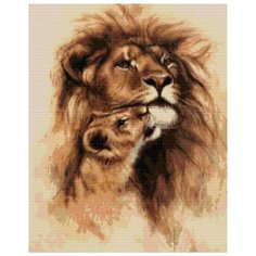 Алмазная вышивка (мозаика) "Лев и львица", 40х50 см Art Xobby