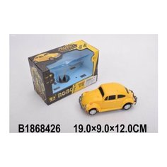 Робот-трансформер "Ретромобиль", свет, звук (15 см) Рыжий кот