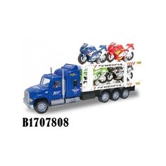 Машинка инерционная "Перевозчик мотоциклов" Рыжий кот