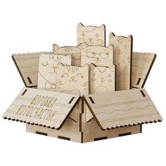 Сборная модель с подсветкой "Коробка котосчастья", 20х11х11 см СИМВОЛИК