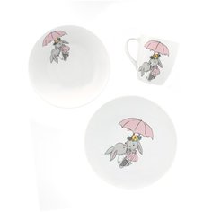 Набор посуды "Зайчики с зонтом" Salad