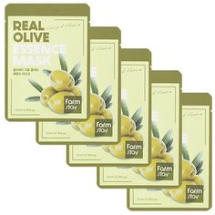 НАБОР: Тканевая маска для лица с экстрактом оливы, 23мл, 5шт, FarmStay