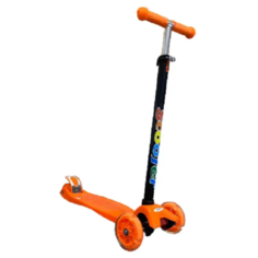 Трехколесный самокат розовый с одним светящимся колесом сзади до 35 кг Scooter