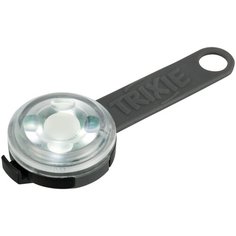 Мигающая клипса на ошейник для собак, ф 3 см х 8 см, белый с рисунком Trixie