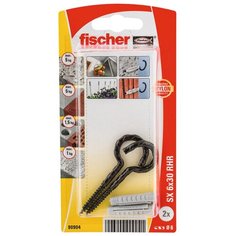 Дюбель SX + крюк-полукольцо (чёрный) (2 шт.) Fischer