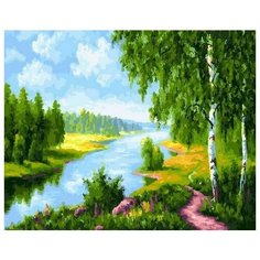 Картина по номерам Paintboy "Березки у реки" GX22577, 40x50 см