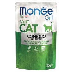 Влажный корм для кошек Monge Grill, с кроликом 24 шт. х 85 г