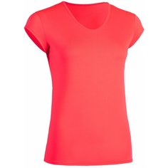 Футболка для фитнеса женская зауженная 100 розовая DOMYOS Х Декатлон 46 Decathlon