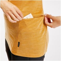 Майка для треккинга из шерсти мериноса TRAVEL 500 жёлтая женская FORCLAZ Х Декатлон XS Decathlon