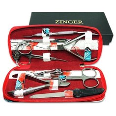 Маникюрный набор Zinger 7106 S, на молнии, 8 предметов (прям.б.)