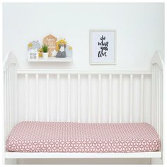 Простыня на резинке Крошка Я "Узоры" 60*120+20см, цв.розовый, бязь 125 гр/м2, 100% хл 5111208