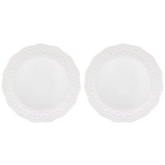 Elan gallery Набор тарелок для закуски Белый узор 20,5 см, 2 шт (540157) белый