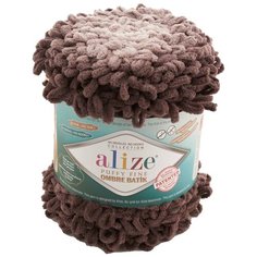 Пряжа Alize Puffy Fine Ombre Batik, 500 г, 73 м, 7243 коричневый