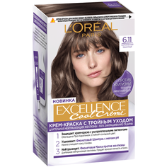 LOreal Paris Excellence Cool Creme стойкая крем-краска для волос, 6.11 ультрапепельный темно-русый