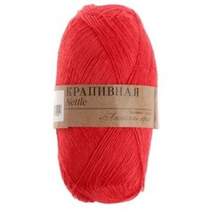 Пряжа Пехорка Крапивная, 100 % крапива, 50 г, 250 м, 5 шт., 88 красный мак