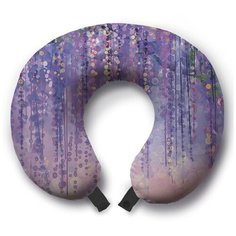 Подушка для шеи Ambesonne Сиреневые сады, фиолетовый