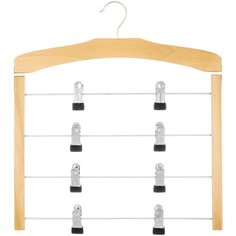 Вешалка для брюк и юбок 38,5х1,3х43,5 см EL Casa Дуб с 4 перекладинами и 8 металлическими зажимами