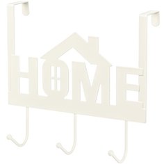 Вешалка на дверь навесная "HOME", бежевая, 3 крючка, 27,5х11,5х25,5 см EL Casa