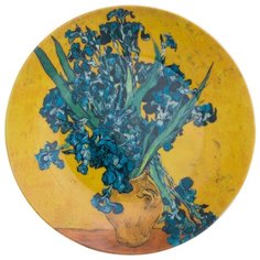 Тарелка декоративная 20х20х2 см Elan Gallery Ирисы в вазе с крючком и подставкой