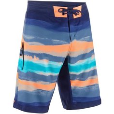 Шорты мужские длинные SURF 500 PAINTBLOCK, размер: S, цвет: Черный/Синий Графит/Кораллово-Оранжевый OLAIAN Х Декатлон Decathlon