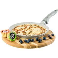 Сковорода блинная 22 см Elan Gallery Гармония вкуса Серый агат, несъёмная ручка