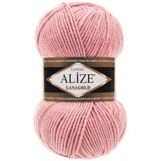 Пряжа для вязания Ализе LanaGold (49% шерсть, 51% акрил) 5х100г/240м цв.161 пудра Alize
