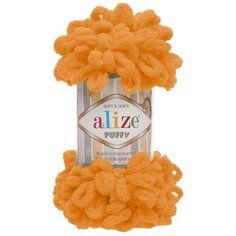 Пряжа для вязания Ализе Puffy (100% микрополиэстер) 5х100г/9.5м цв.336 оранжевый Alize