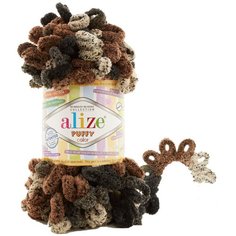 Пряжа для вязания Ализе Puffy color (100% микрополиэстер) 5х100г/9м цв.6083 Alize