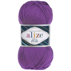 Пряжа для вязания Ализе Diva Plus (100% микрофибра акрил) 5х100г/220м цв.475 фиолетовый Alize