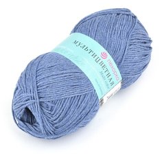 Пряжа для вязания ПЕХ Мультицветная (65% полиэстер, 35% хлопок) 5х50г/180м цв.255 джинсовый Пехорка