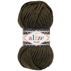 Пряжа для вязания Ализе Superlana Megafil (25% шерсть, 75% акрил) 5х100г/55м цв.241 т.зеленый Alize