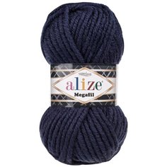 Пряжа для вязания Ализе Superlana Megafil (25% шерсть, 75% акрил) 5х100г/55м цв.058 т.синий Alize