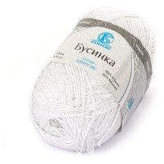 Пряжа для вязания КАМТ Бусинка (90% хлопок, 10% вискоза) 5х50г/110м цв.002 отбелка Камтекс