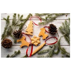 Набор елочных игрушек "Красный", 5 деталей Томик