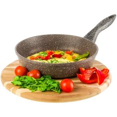 Сковорода глубокая 22 см Elan Gallery Гармония вкуса Коричневый опал без крышки несъёмная ручка