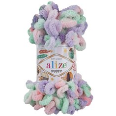 Пряжа для вязания Ализе Puffy color (100% микрополиэстер) 5х100г/9м цв.5938 Alize