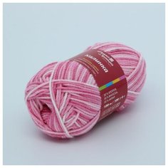 Пряжа для вязания ТРО Калинка (20% хлопок, 30% вискоза, 50% акрил) 5х100г/130м цв.7126 принт Троицкая камвольная фабрика